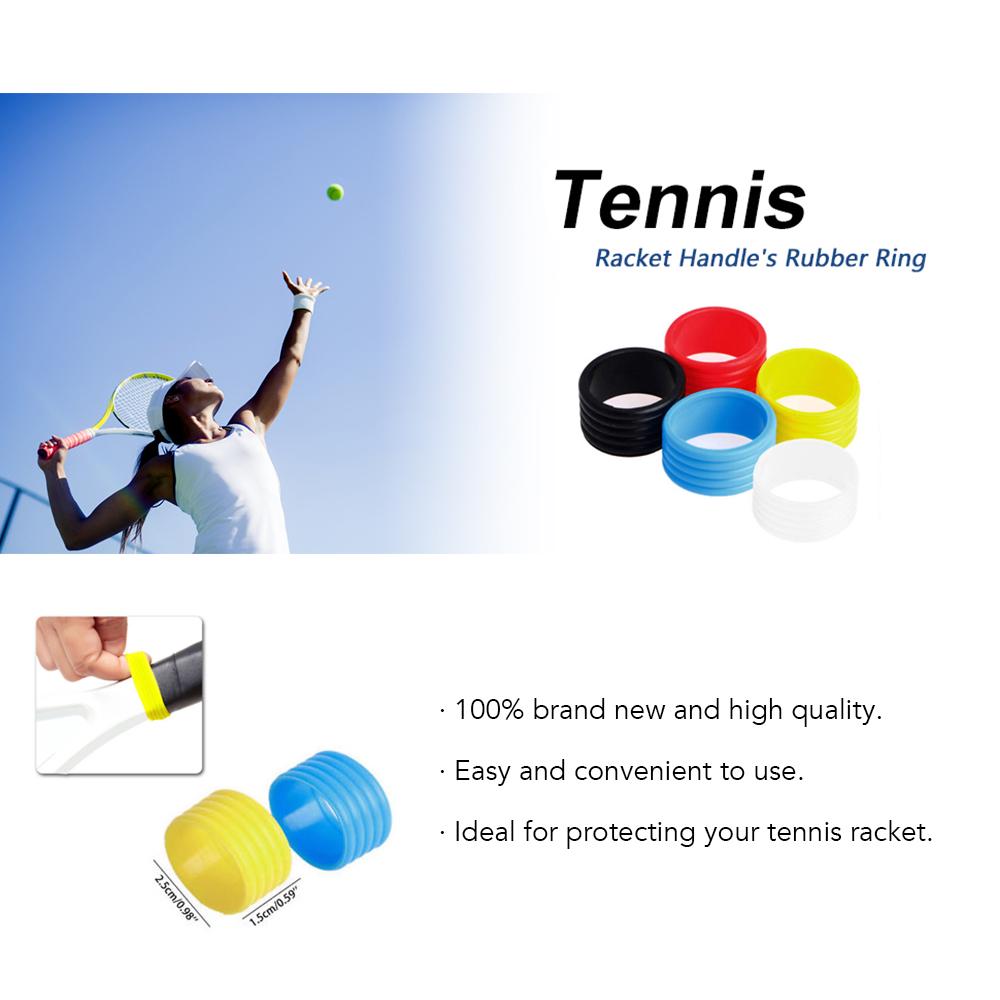 10Pcs Tennis Racket Handle Anti slip Rings Sweat Absorbent Silicone Tennis Racket Overgrip Tennis Handle Rings