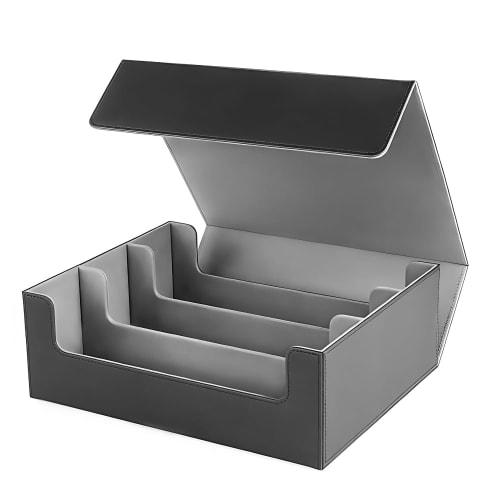 Gorgeous 3-Column Big Storage Magnetic Deck Case, Holds Over 1800 Trading Cards, PU Leather, Magnetic, Hard Loader, Top Loader, Sleeve Compatible, TCG