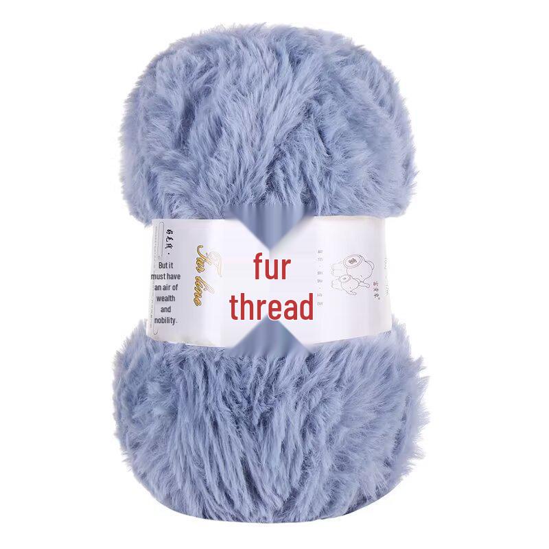 Coarse Faux Fur Yarn Ball for Handmade Long Hair Mink Hats and Scarves DIY Kit