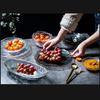 Light Luxury Gold-Rimmed Hammered Glass Fruit Plate