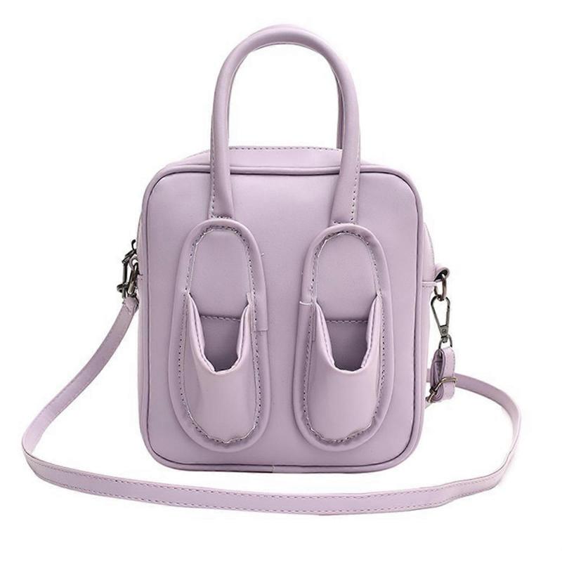 Women Small Messenger Bag Student Shoulder Bag Funny Slippers Crossbody Bag Simple Satchel Bag Handbag for Daily School  Purple