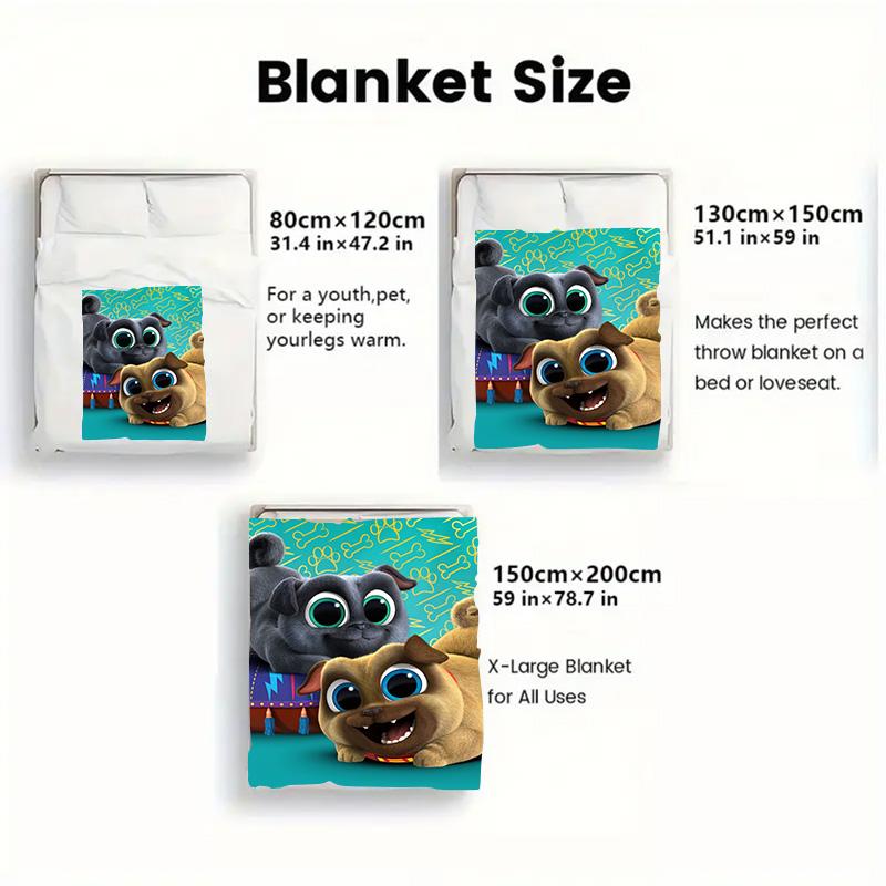 Puppy Pals Anime Cartoon 2D Flat Pattern Flannel Blanket High Quality All Seasons Warmth and Comfort Perfect for Christmas Gifts.P260914537