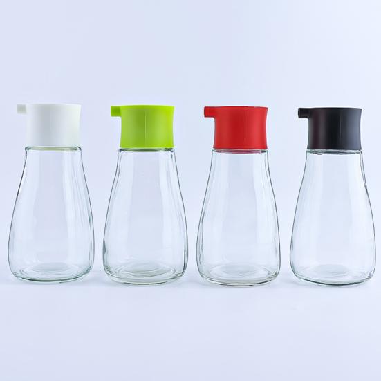 Glass Oil Vinegar Dispenser with No-Drip Pour Spout 150ml Clear Oil Sprayer for Soy Sauce Cooking Oil Easy-Fill Wide Mouth Kitchen Tool for Salads