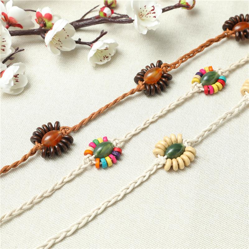 Ethnic Style Women's Belt, European and American Style DIY Braided Belt, Acrylic Turquoise, Braided Women's Waist Chain