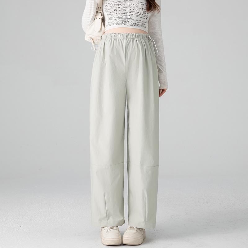 7213 Maternity Summer Drawstring Wide-Leg Casual Pants - Lightweight and Loose Fit 2XL