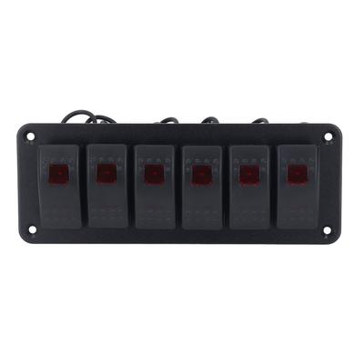 Pannello Interruttori a Bilanciere a 6 Vie con Retroilluminazione LED Interruttori On Off Impermeabile Protezione Circuiti per Auto Camper Autobus Barca Marina ATV UTV
