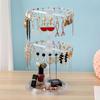 Earring Display 2 layers Earring Storage Rack 360 Degree Rotating Display Rack Rotating Jewelry Display Rack Home Organization
