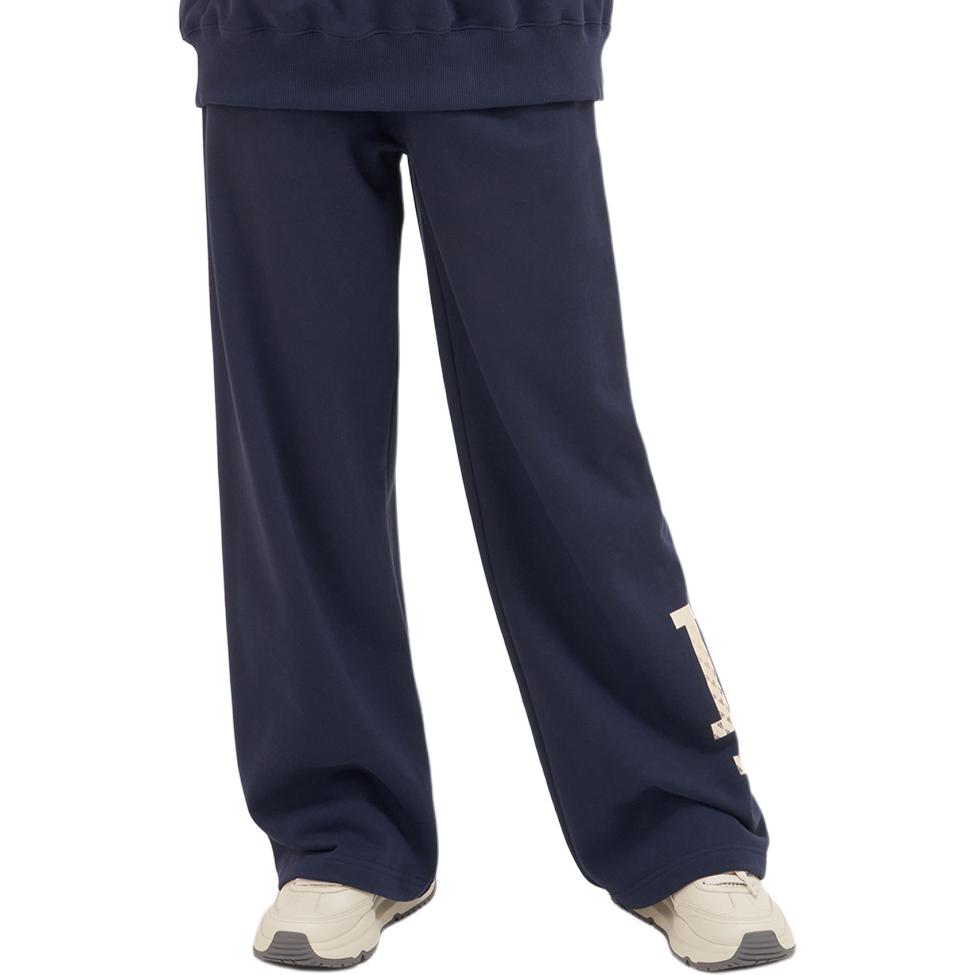 MLB Los Angeles Dodgers Logo Print Elastic Waist Slim Fit Straight Leg Knit Sweatpants Men Pants Deep-Navy-Blue 3APTM0234-07NYD