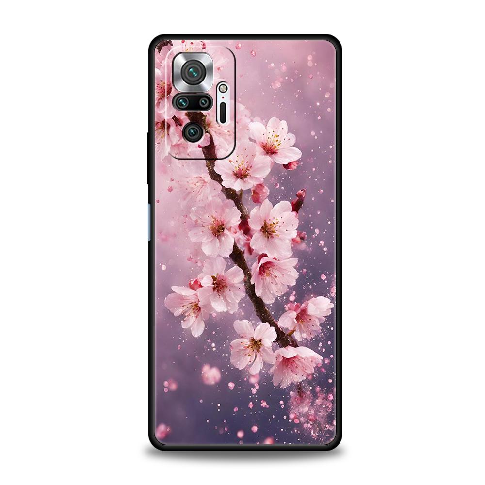 Cherry Blossoms Phone Case Cover for Redmi 13C 10C Note 13 12 10 11 Pro Plus 7 8T K40 K50 Gaming Pro Plus 5G Soft Shell Capa Bag