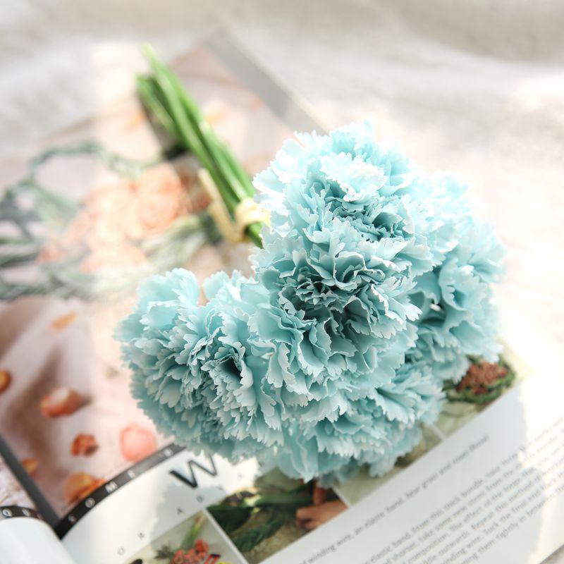 26Cm 6/12/24Pcs Carnation Bouquet Room Decoration Red White Pink Imitation Flower Home Wedding Mother'S Day Holiday Fake Flowers