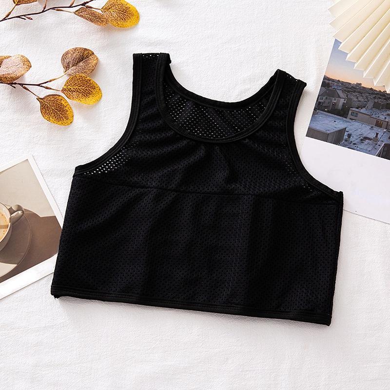 Women Net Chest Breast Binder Tomboy FTM Stretchy Sports Bra Vest Tank Top