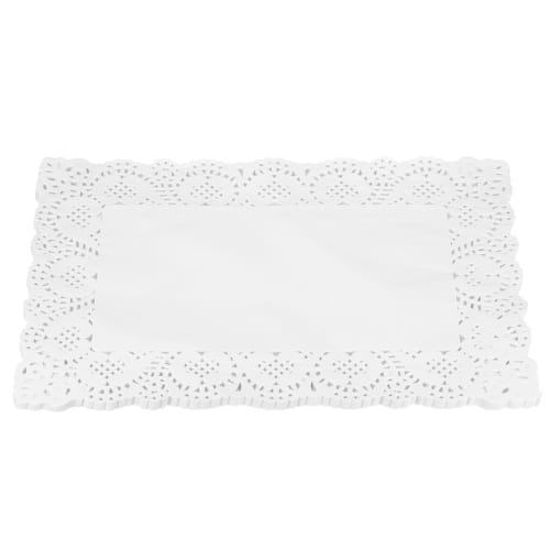 uxcell 50pcs White Lace Paper Doilies, 10 x 14" Rectangular Disposable Paper Placemats for Weddings, Birthdays, Cakes, Desserts, and Tableware
