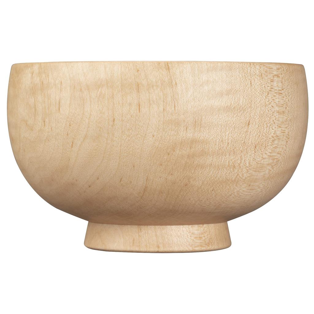Yamanaka Lacquerware Shirasagi Mokko Soup Shirasagi Bowl Maple Made in Beige Bowl, M, Approx. 11cm, Wood, Natural, Japan,
