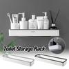 Armário de armazenamento para banheiro, rack de parede pendurado sem furos, artefato multifuncional acima do rack de vaso sanitário, organizador de prateleira branca