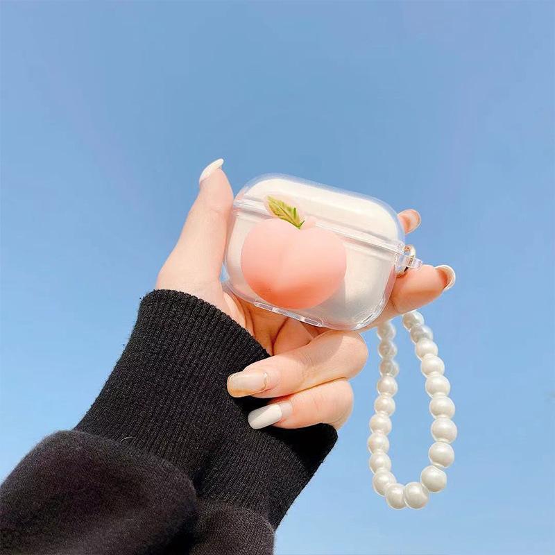 

Stereo Pinch Peach Airpods 1/2 Generation Protective Case Cute Transparent Airpods Pro 3 Generation Bluetooth Headset airpods 1st/2nd generation