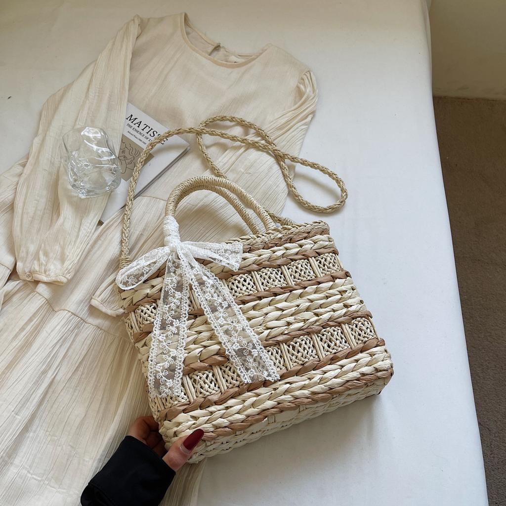 Holiday Beach Woven Bag Small Fresh Women's Straw Woven Bag, Fresh, Sweet and Fashionable Personalized Woven Handbag