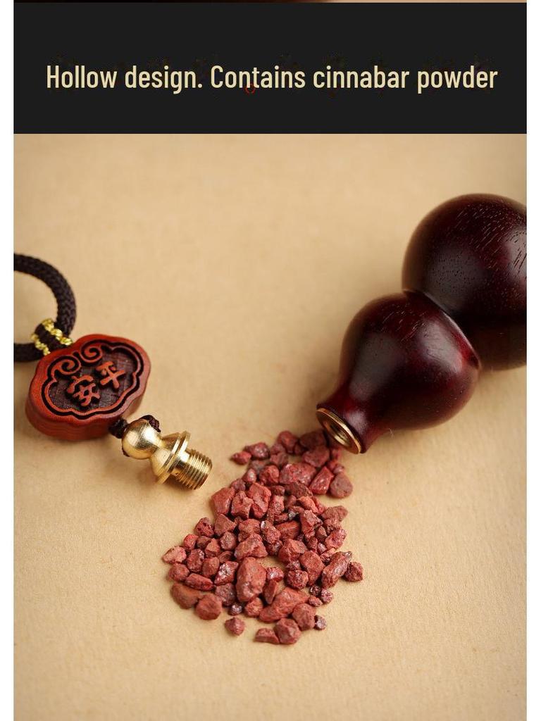 Přívěsek na auto z červeného santalového dřeva ve tvaru tykve pro bezpečnou cestu - Unisex přívěsek na zpětné zrcátko