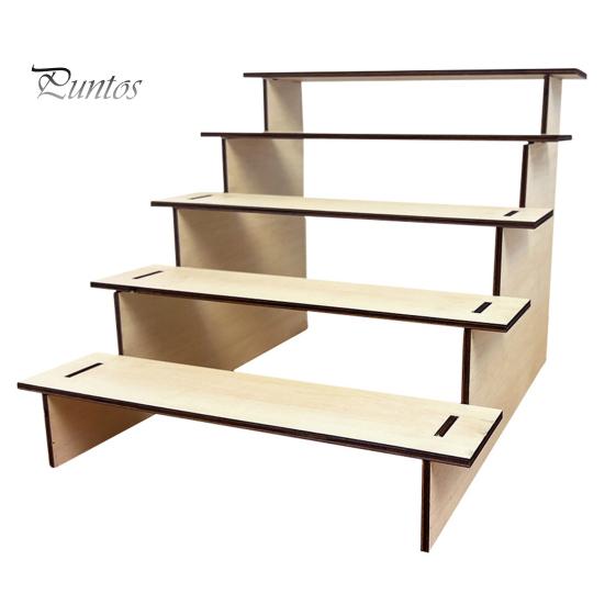 

5-уровневая деревянная стойка для демонстрации товаров Настольная многоуровневая стойка для хранения Многоуровневая стойка для демонстрации товаров для растений Коллекционные предметы для кексов Фермерские рынки