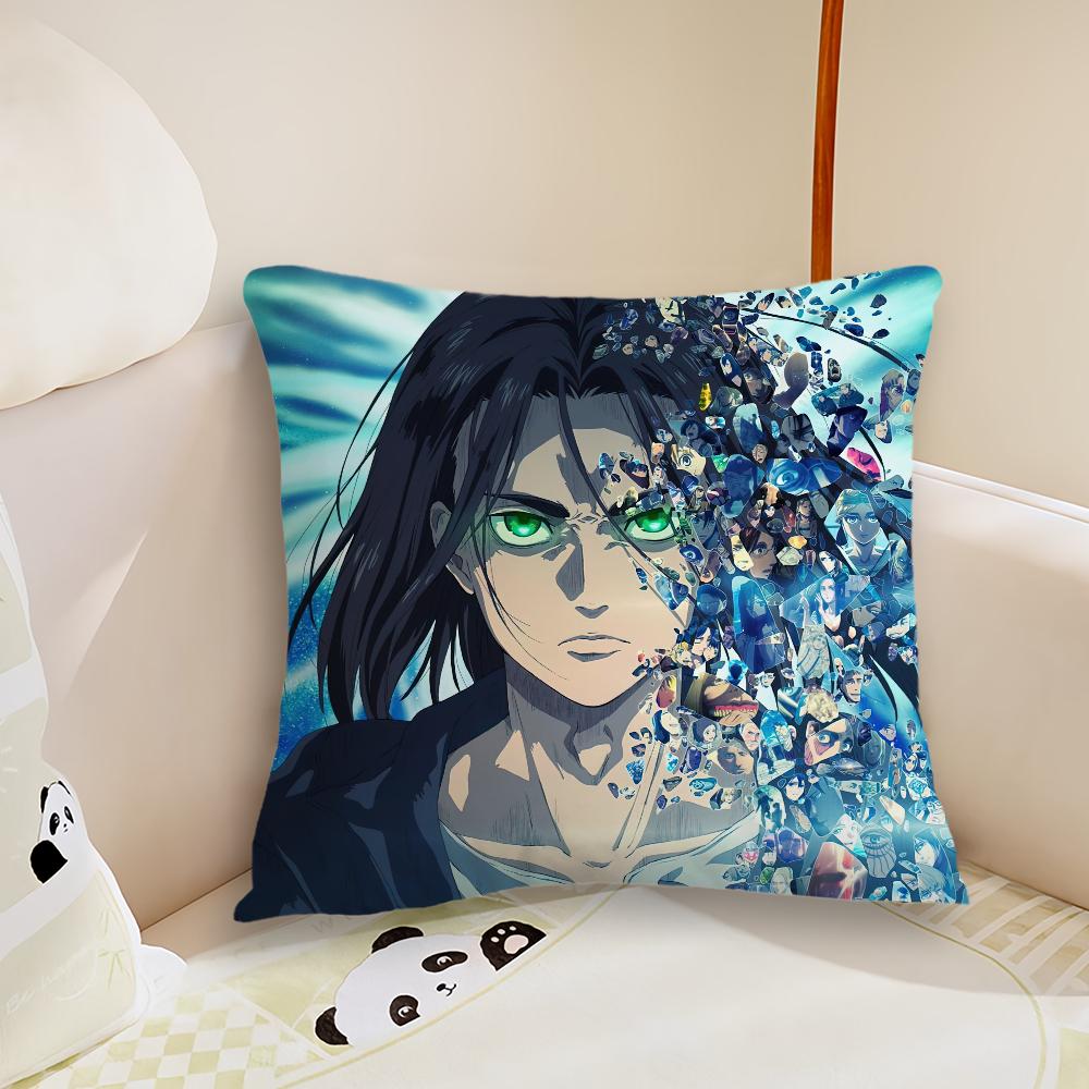 Anime A-Attack On T-Titan Pillow Case Living Room Sofa Cushion Cover Suitable For Home Bedroom Room Decoration