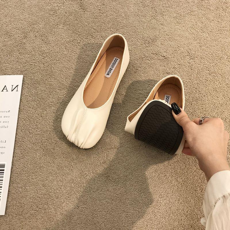 

Юбка весна новый серебряный год нежный ниша нежный шапочка туфли ретро одиночные туфли женские туфли со складками 40 бежевый