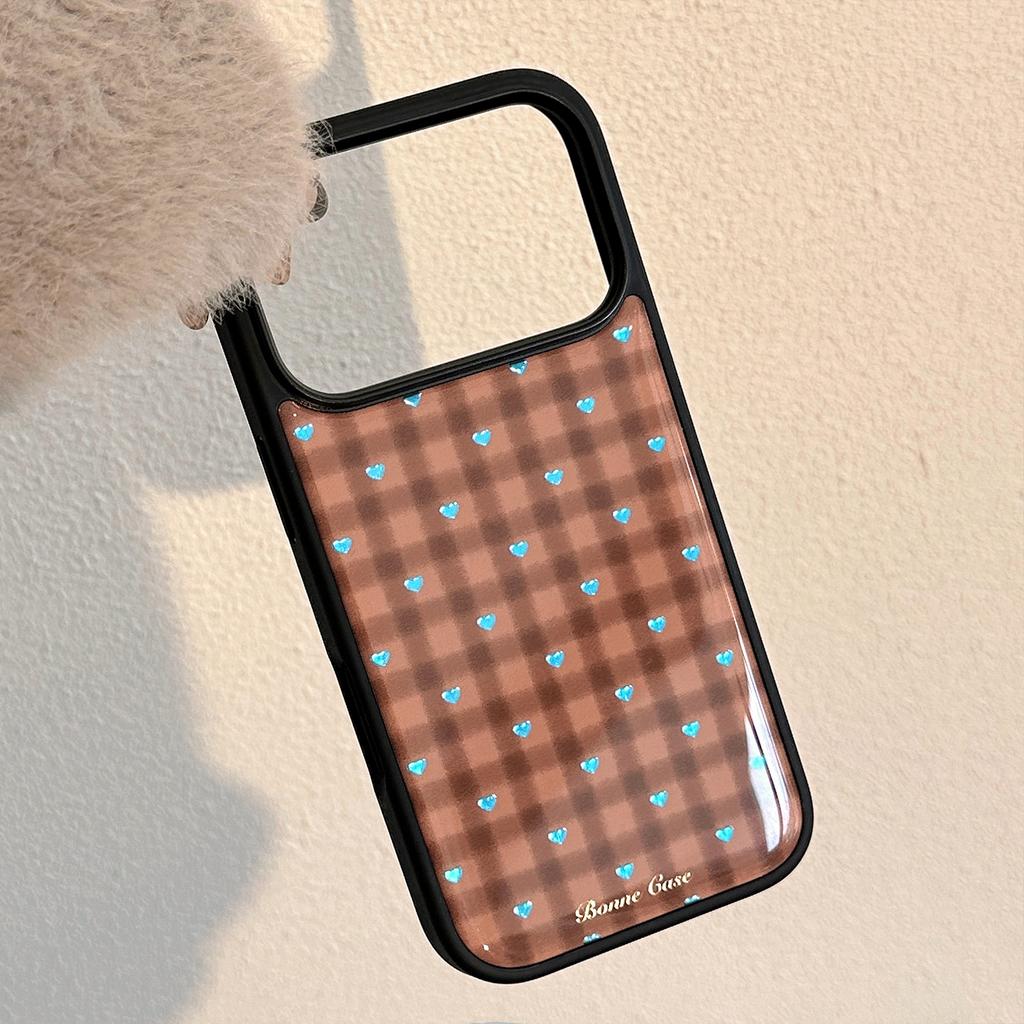 Gilt blue love apple 17promax phone case iphone17 retro brown 16 premium 15 for 13 huawei
