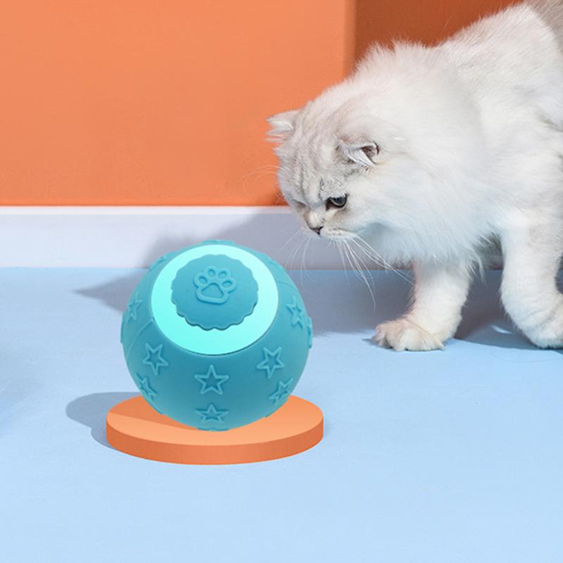

Умная игрушка-мяч для кошек, 2 режима, перезаряжаемая, для упражнений с кошкой, активные игрушки-шарики для катящихся кошек, электрические игрушки для кошек, интерактивные для щенков, собак и кошек синий