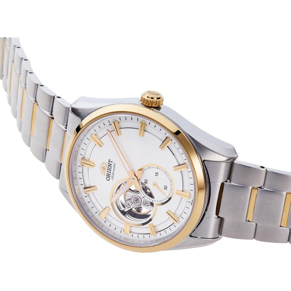 Orologio Automatico Semi-Scheletrato da Uomo Orient RN-AR0006S con Design Open Heart, Oro Bianco e Garanzia del Produttore Nazionale