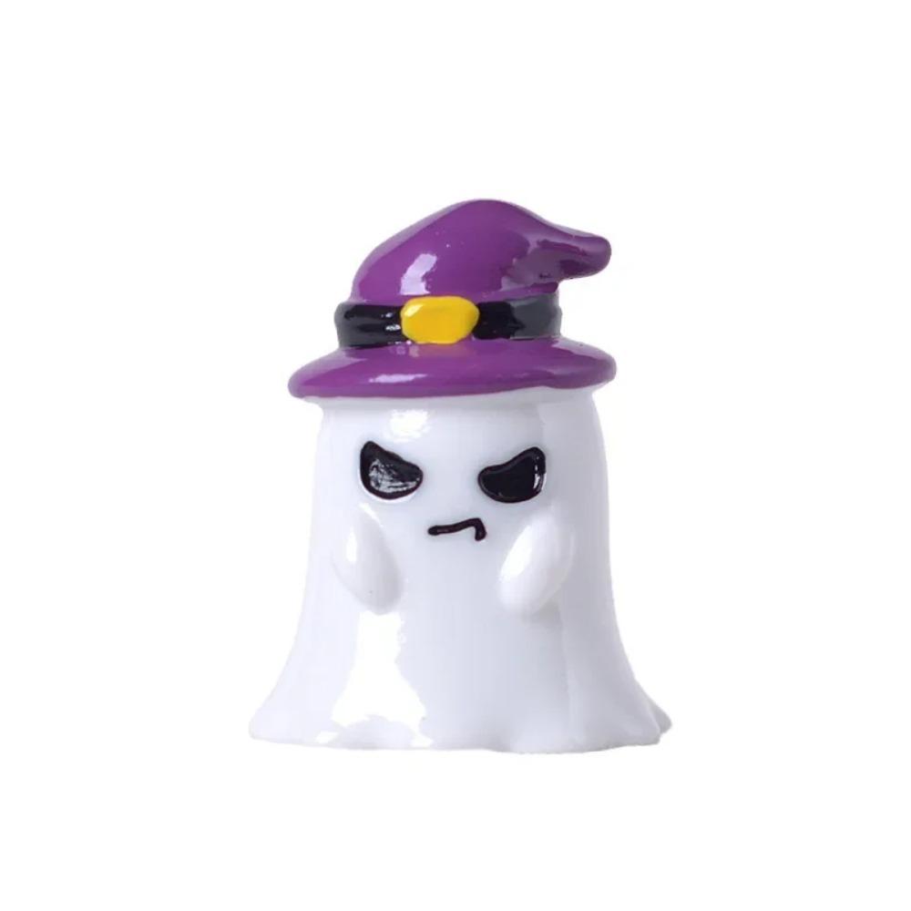 Cute Cartoon Pumpkin Ghost Figurine, Mini Halloween Ornament for Micro Landscape Home Desk Decor