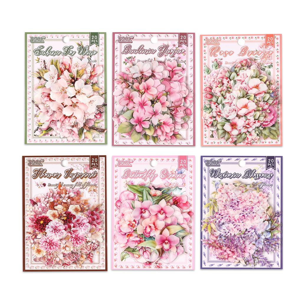 Flowers Are in Good Place Series Vintage Floral Landscape PET Sticker Creative DIY Journal Material Collage Scrapbook Stationery