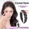 Head Hoop Rhinestones Twist Braided Hairband Elegant Fishbone Braids Hair Bands  Party