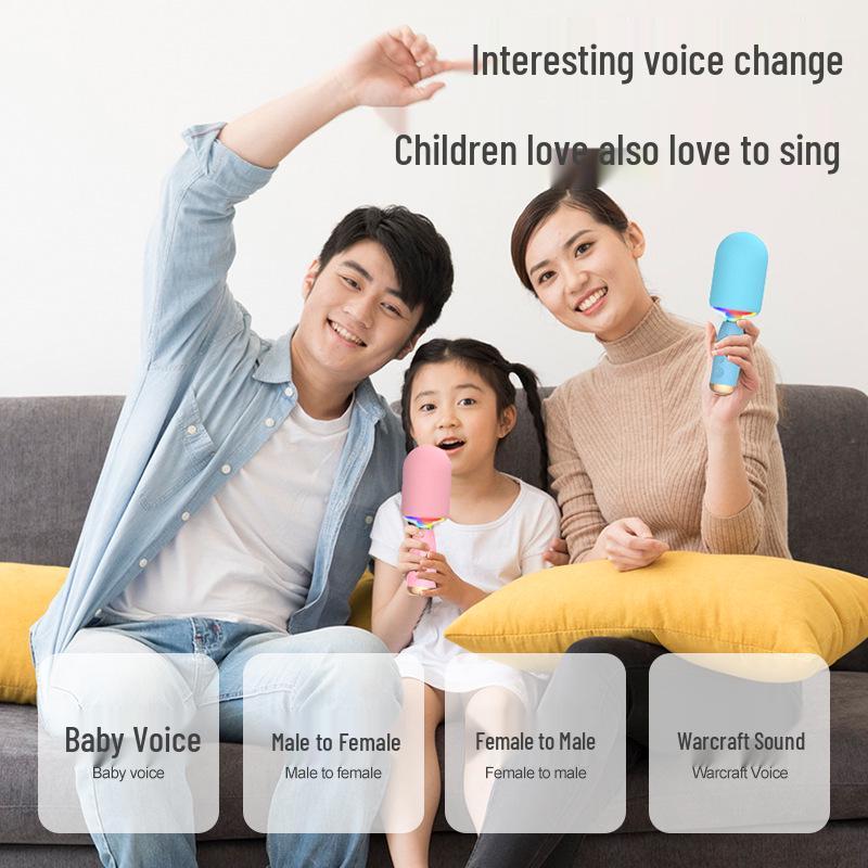 Wireless Bluetooth Microphone Speaker for Home Karaoke and Kids' Entertainment