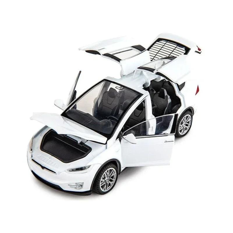 VKYA1 1/32 Tesla Cybertruck Modell 3 Modell S Modell X Modell Y Spielzeugauto Diecast Metall Off Road Sammlung Rückzieher Sound Licht Geschenk Junge