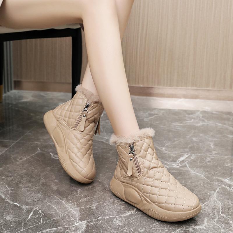 High-top Velvet Snow Boots, New Winter Thickened Warm Cotton Shoes and Short Boots