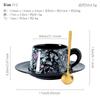 French Medieval Ceramic Coffee Cup Set, Women'S Light Luxury Household Cup And Saucer Gift Box With Saucer Style