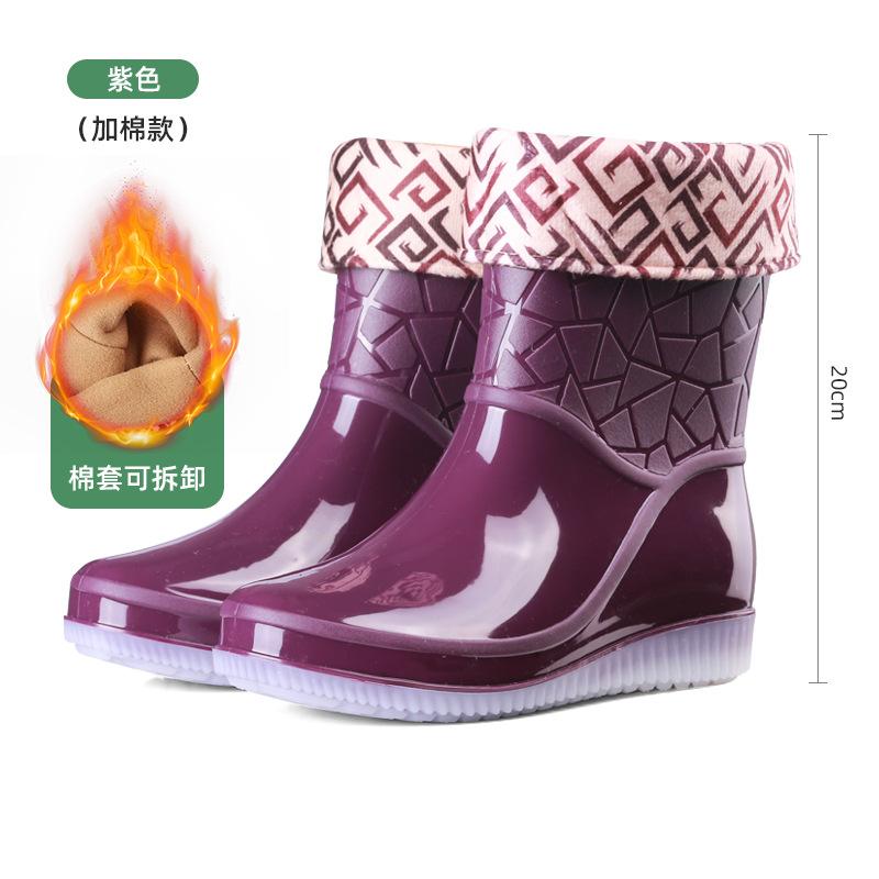 New non-slip waterproof flat-bottomed fashion rain boots for women, medium tube fashion for women, adult thick-soled rain shoes for women