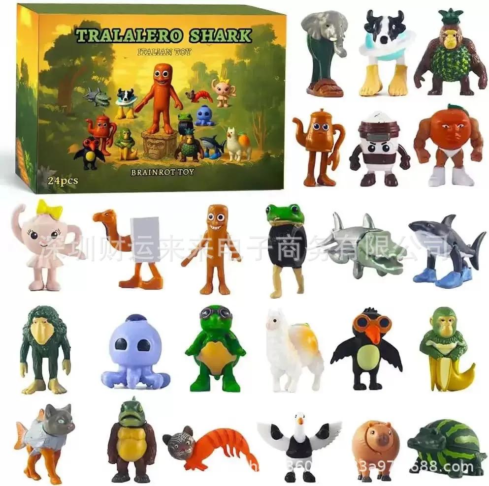 Italian Brainrot Advent Calendar Tungtung Sahur Tralalelo 24 Days Advent Calendar Monsters Figurine Christmas Birthday Gift