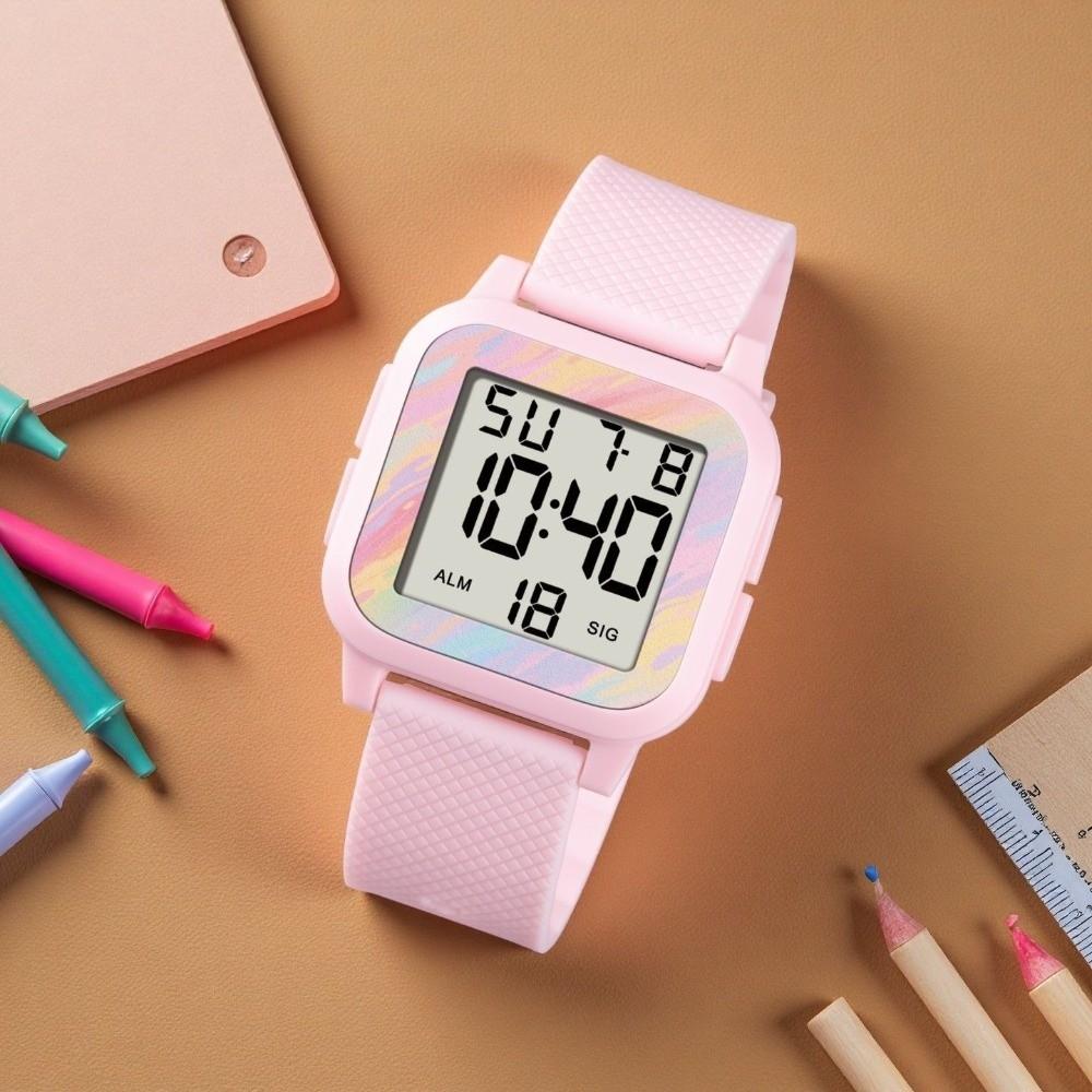 Alarm Clock Student Wrist Watch Luminous Digital Electronic Wristwatch  for Boys Girls