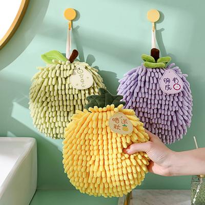 Chenille Handdoek Leuke Persimmon Fruit Superabsorberend Zacht Shaggy Ophanglus Sneldrogend Badkamer Keukenhanddoek Nieuwjaarscadeau