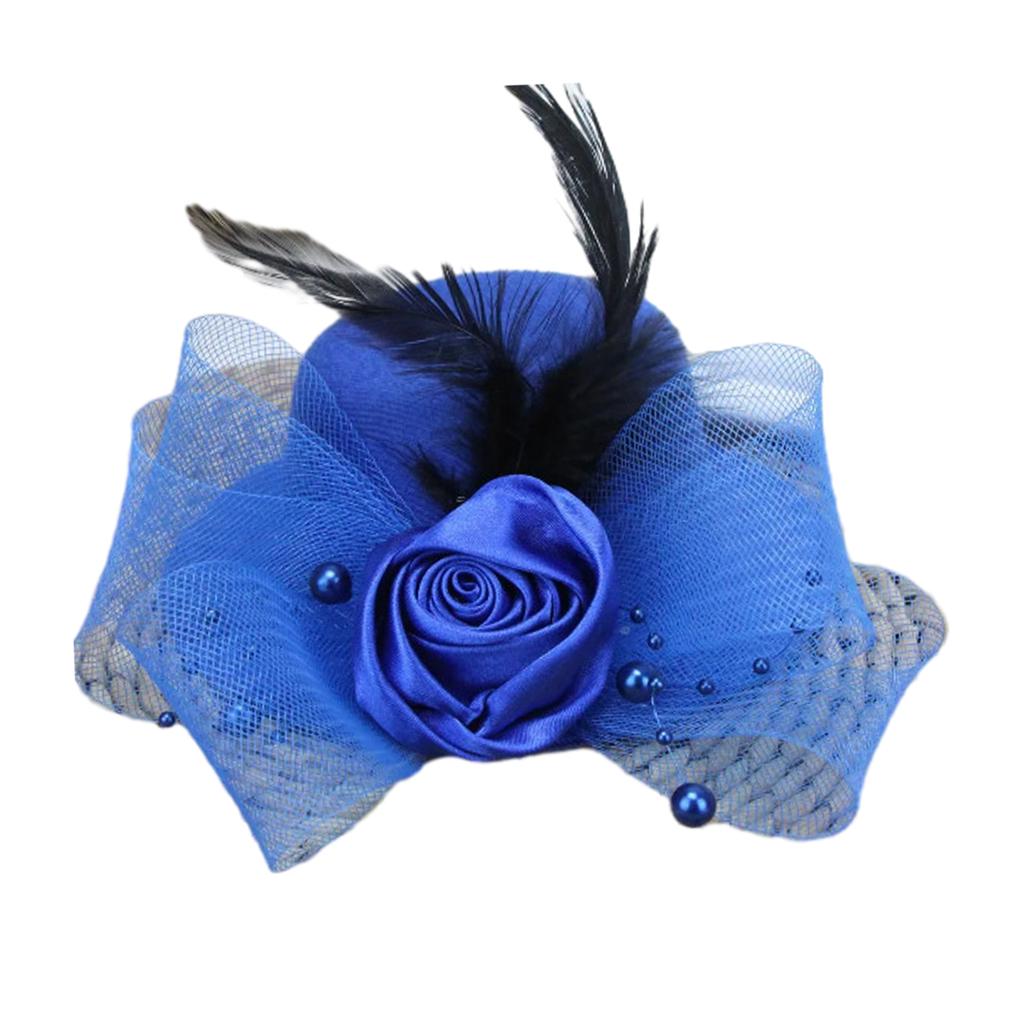 Vintage Bridal Hair Clip with Yarn Decor Top Hat Shape Stage Performances Hairpin Vintage Hair Clip for Taking Photo