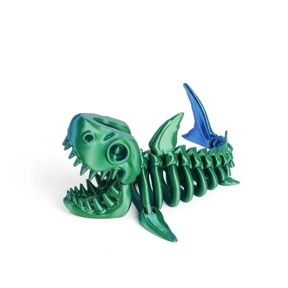Multi-jointed Movable 3D Printed Shark Model Handmade Simulation Shark  Tabletop Ornament