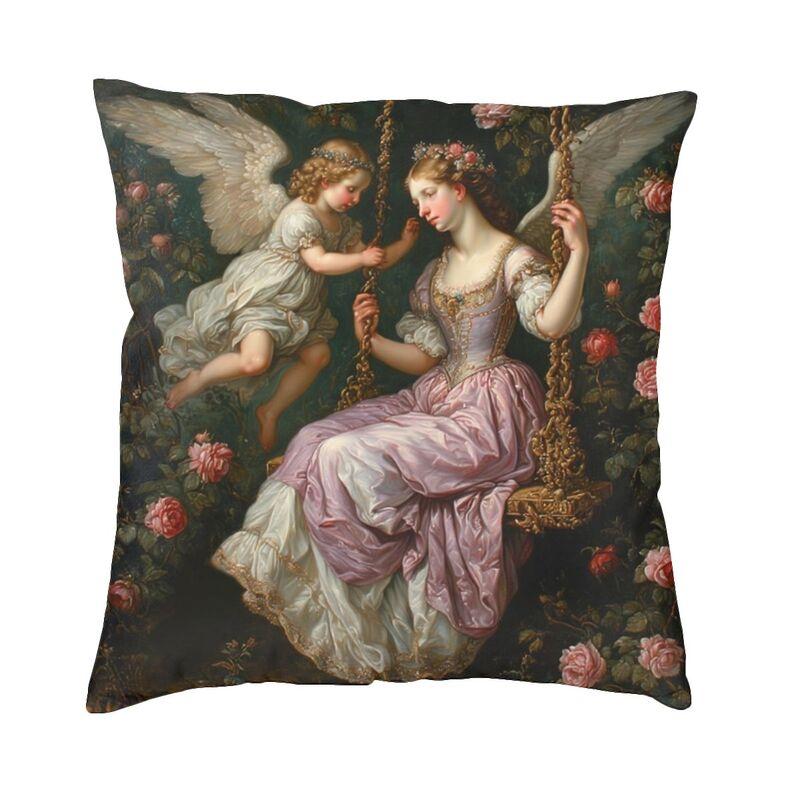 Victorian Angel Square Pillow Cover Home Decorative Vintage Angel Cushion Cover Throw Pillow For Sofa Double-Sided Printing