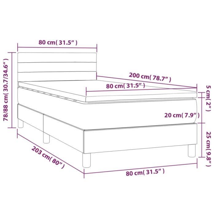 3140095 vidaXL Divan Bed with Mattress Blue 80x200 Cm Fabric