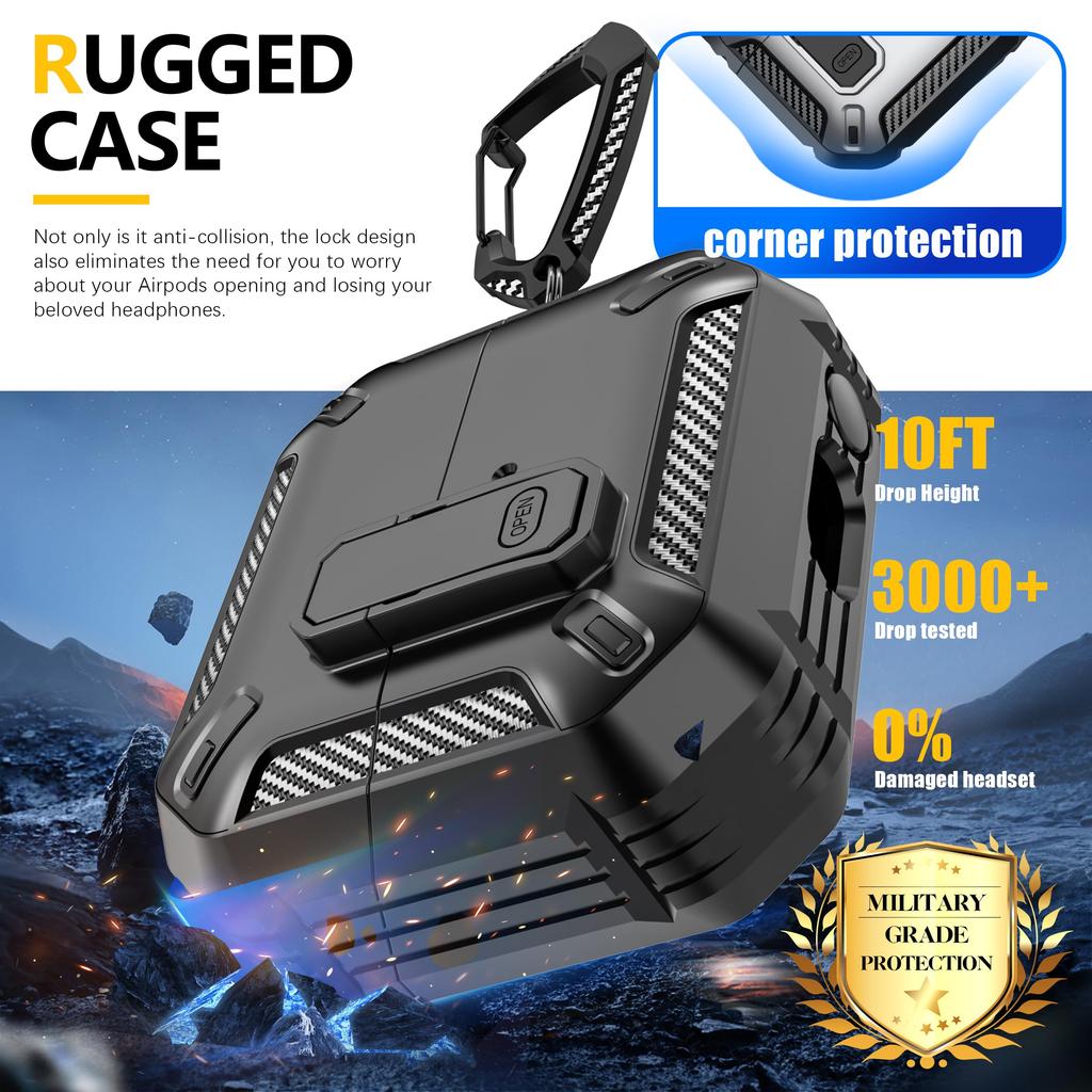 Carbon Fiber Case for Samsung Galaxy Buds 3 FE (2025) / Buds3 Pro (2025) / Buds 3 Case (2025) Cover with Cleaning kit & Keychain