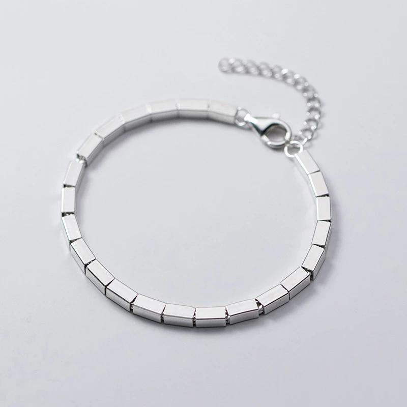 

Серебряный цвет, милые квадратные соединяющиеся браслеты для женщин, свадебные украшения