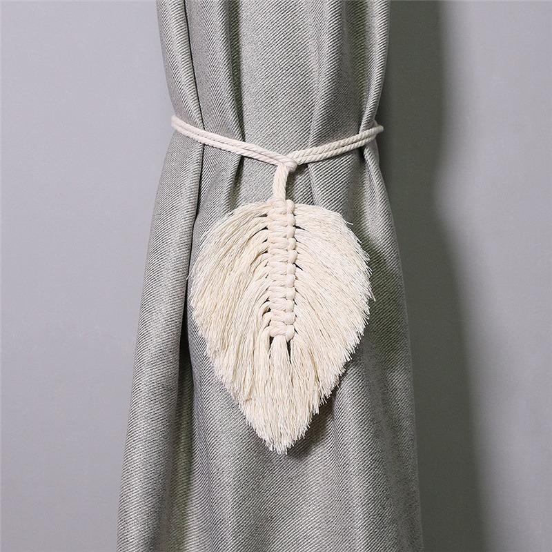 Curtain Tie Backs Hand Woven Cotton Tassel Curtain Straps Tie Decorative Accessories for Living Room Boho Decor