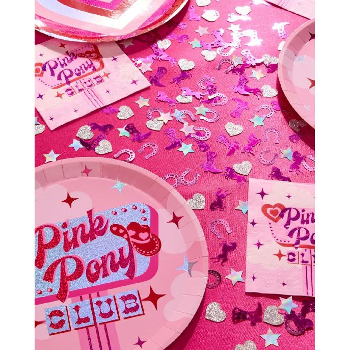xo, Fetti Pink Pony Club Confetti - 200 pcs | Cowgirl Tablescape, Silver Glitter Bachelorette, Western Table Decor, Birthday Decorations, Cute Party