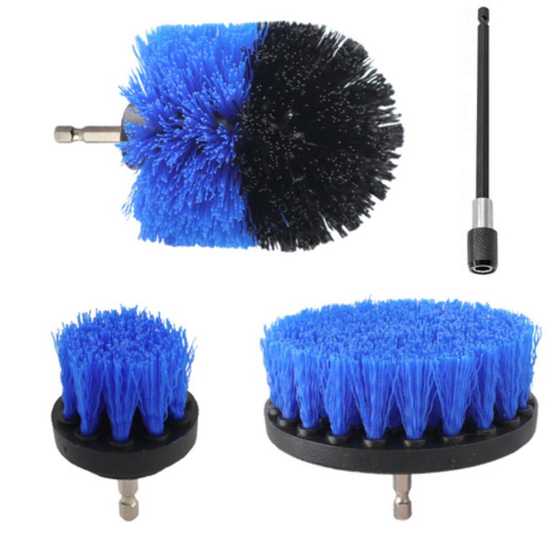 2/3.5/4'' Brush Attachment Set Power Scrubber Drill Brush Polisher Bathroom Cleaning Kit with Extender Kitchen Cleaning Tools