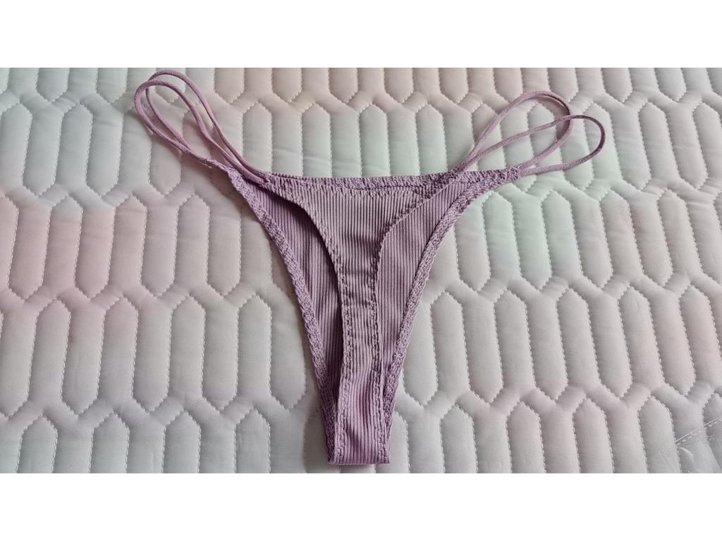 European & American Ribbed Cotton Women's Thong with Fine Straps - Comfortable, Breathable, & Sexy T-Back