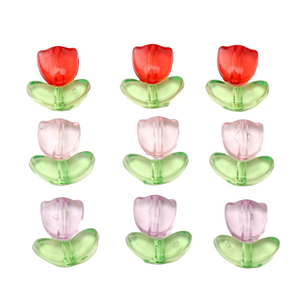 20Set/bag Acrylic Tulip Beads For DIY Necklace Bracelet Earrings Jewelry Making Craft Accessories