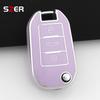 Tpu Car Flip Key Case Cover For Peugeot 208 308 408 508 2008 3008 4008 5008 For Citroen C3 C4 Cactus C6 C8 Protector Keychain